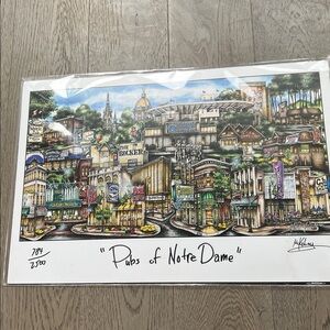New Brian Mckelvey Pubs Of Notre Dame Signed Numbered 18x12 in cellophane